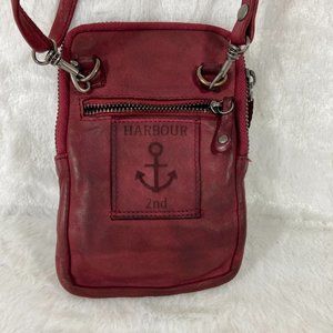 Harbour 2nd Benita Distressed Leather Crossbody Wallet Cell Phone Bag new